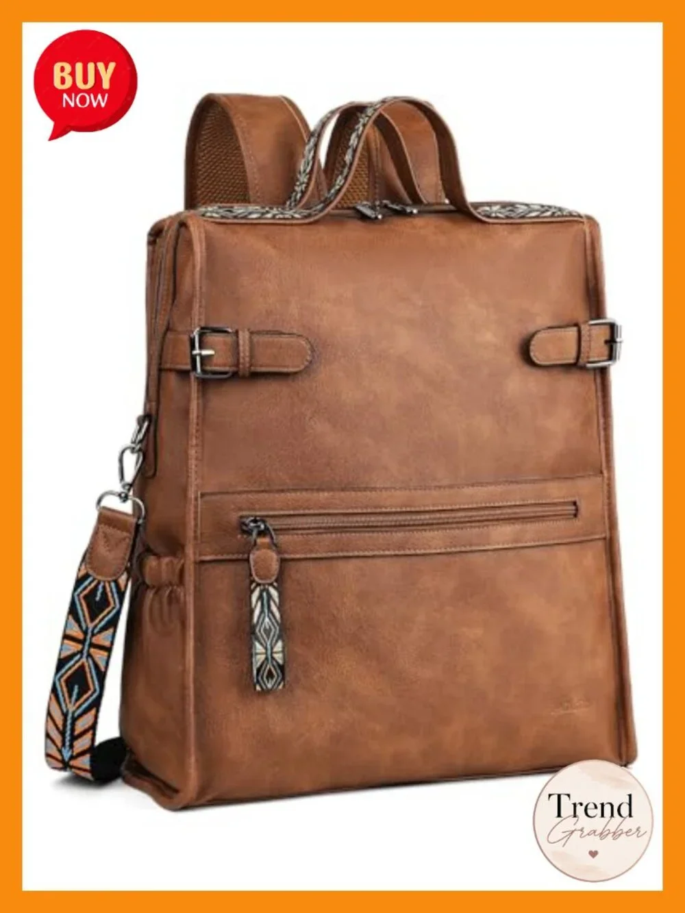 Vegan Leather Laptop Backpack for Women, 15.6 Inch Computer Bag with USB,